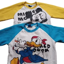 Disney Mickey Mouse Donald Retro Double Sided Sweatshirt Bundle Kids 130 (6/7)