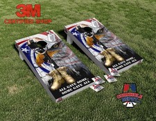 American Flag Soldiers All Gave Cornhole Board Vinyl Wrap Laminated Sticker Set