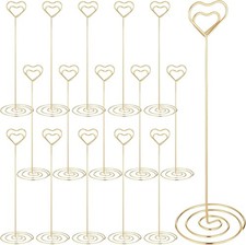 16Pcs Tall Table Number Holders Gold Place Card 8.75"