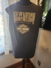 Vintage 1996 Harley Davidson Denver Colorado Black Sleeveless T Shirt XL