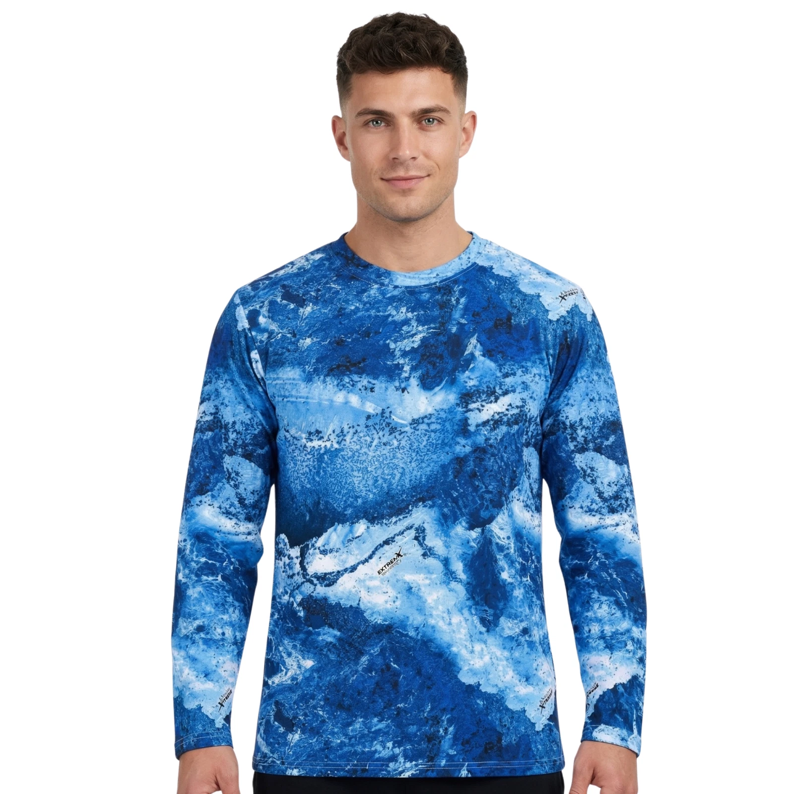 Realtree Xtreme Fishing T-Shirt for Men Long Sleeve Crewneck Polyester Tees