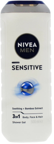 Nivea Men Sensitive 3-in-1 Shower Gel 500ml - Pack of 6 - Image 2