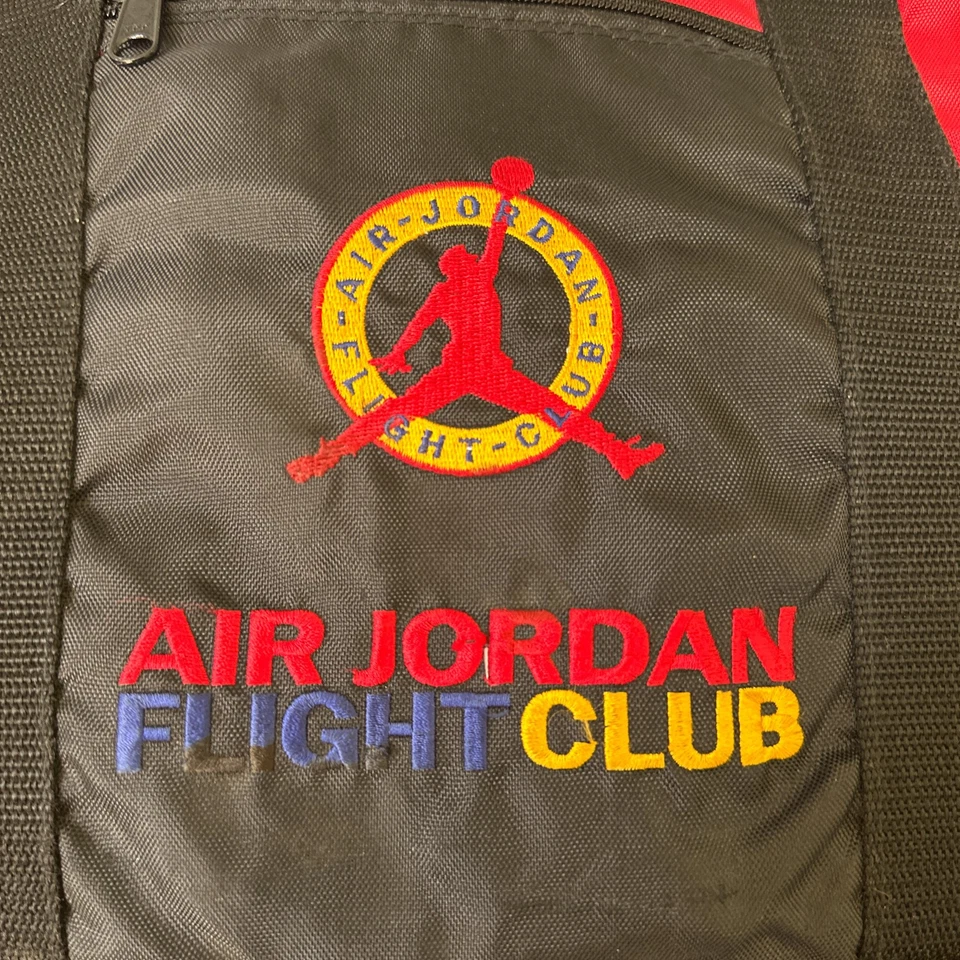 Bolso de lona vintage Air Jordan Flight Club rojo negro NBA baloncesto Nike años 90 para hombre Foto 4 de 4