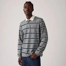 Levi's Men's Rugby Long Sleeve Polo Shirt - Gray XL