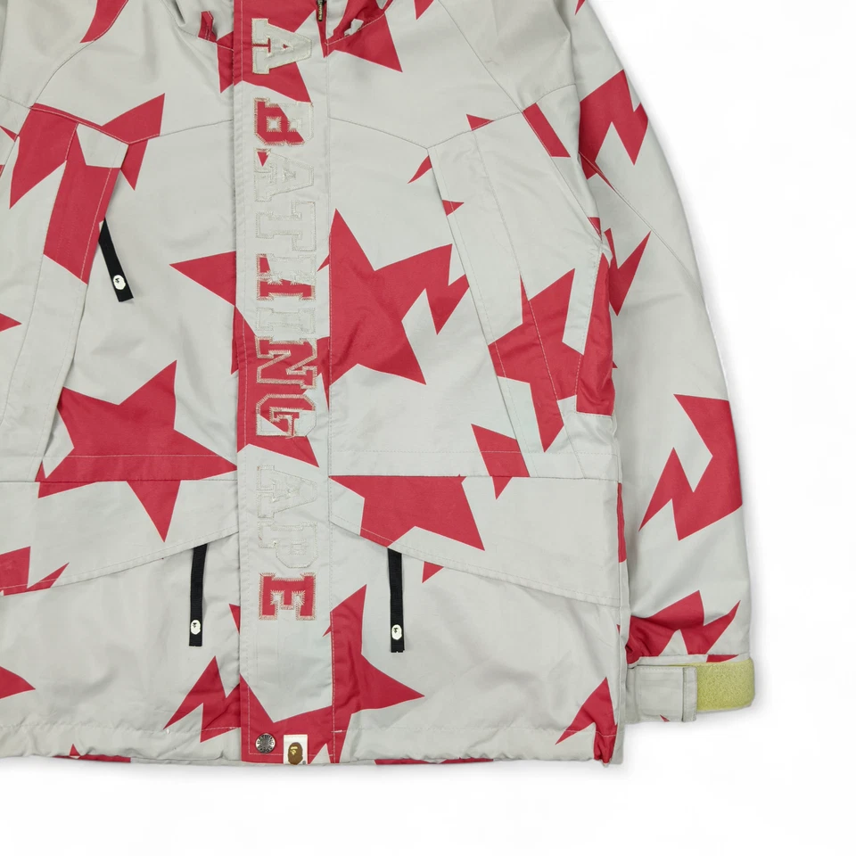 BAPE Snowboard Jacket Red Sta Camo Rare A Bathing Ape Winter Coat S - Image 4 of 4