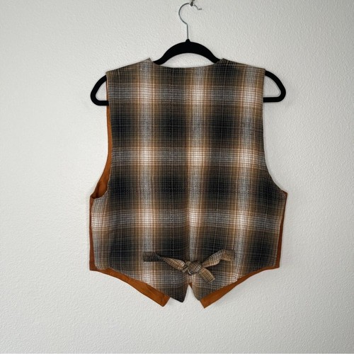 Gilet western vintage Mona Mode medio scamosciato vera pelle cowgirl rancher nuovo con etichette - Foto 5 di 5