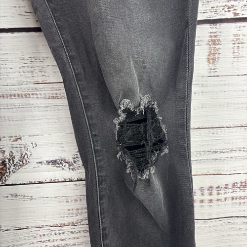 L'AGENCE Womens 29 High Line rise Skinny Distressed black Jeans Frayed Twilight - Picture 5 of 13
