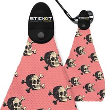 STICKIT Magnetic Golf Towel with Pink Skulls Pack of 1,