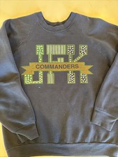 Vintage JFK Commanders Sweatshirt Men’s SZ L Made In USA 50/50 Denver High Schoo