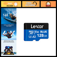 Lexar 128GB Blue Micro SD Card Up to 160MB/s microSDXC UHS-I Memory Card