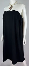 Escada 18 US 54 IT 48 D XXXL White Black Sheath Midi Dress Lined Runway Auth