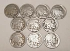 Lot of 10 Buffalo Nickels Mixed Dates - Full Partial or Hard to read dates
