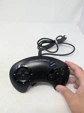 Sega Genesis Controller Wired Black With Red And Blue Buttons, Tested