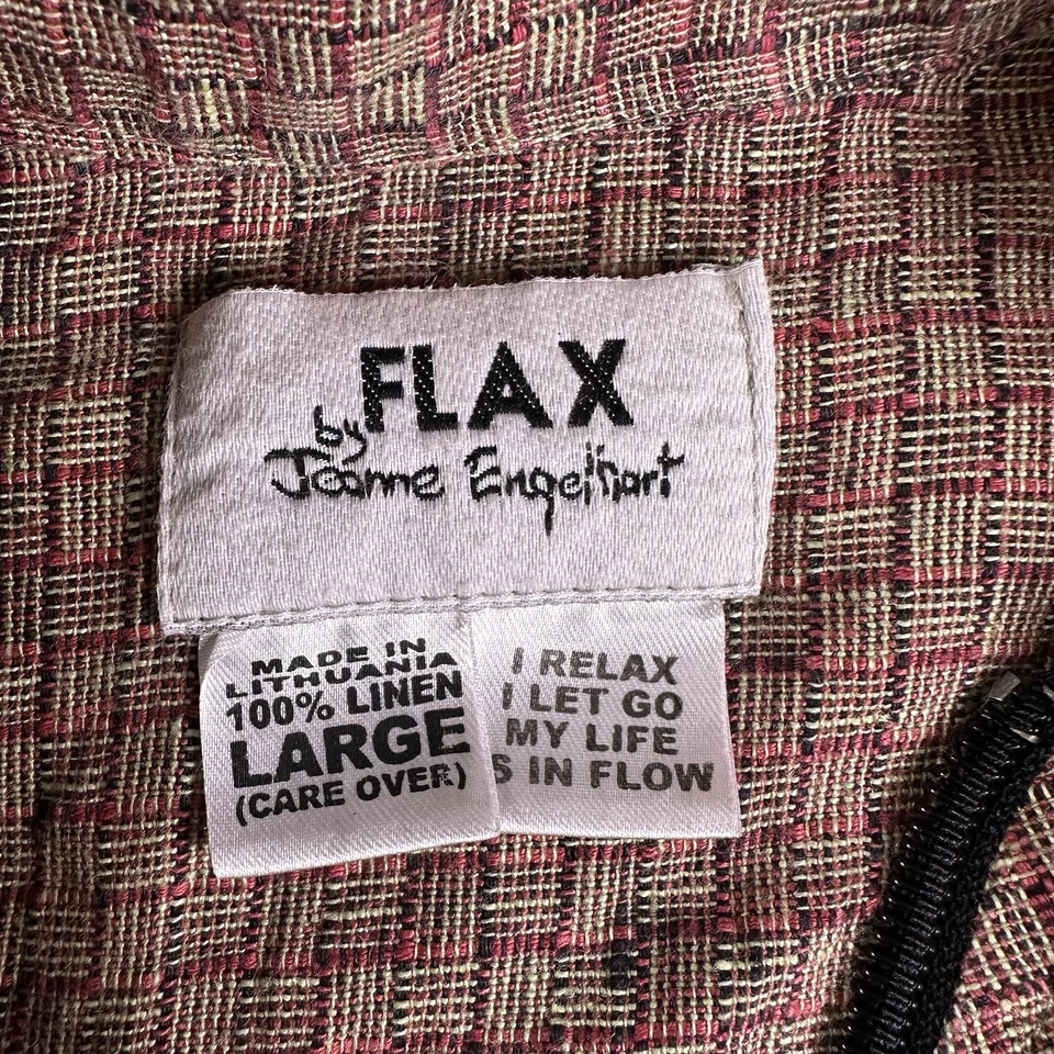 Flax Jacket Womens Large Linen Full Zip Coat Lagenlook Casual Minimalist Basic - Image 3 of 4