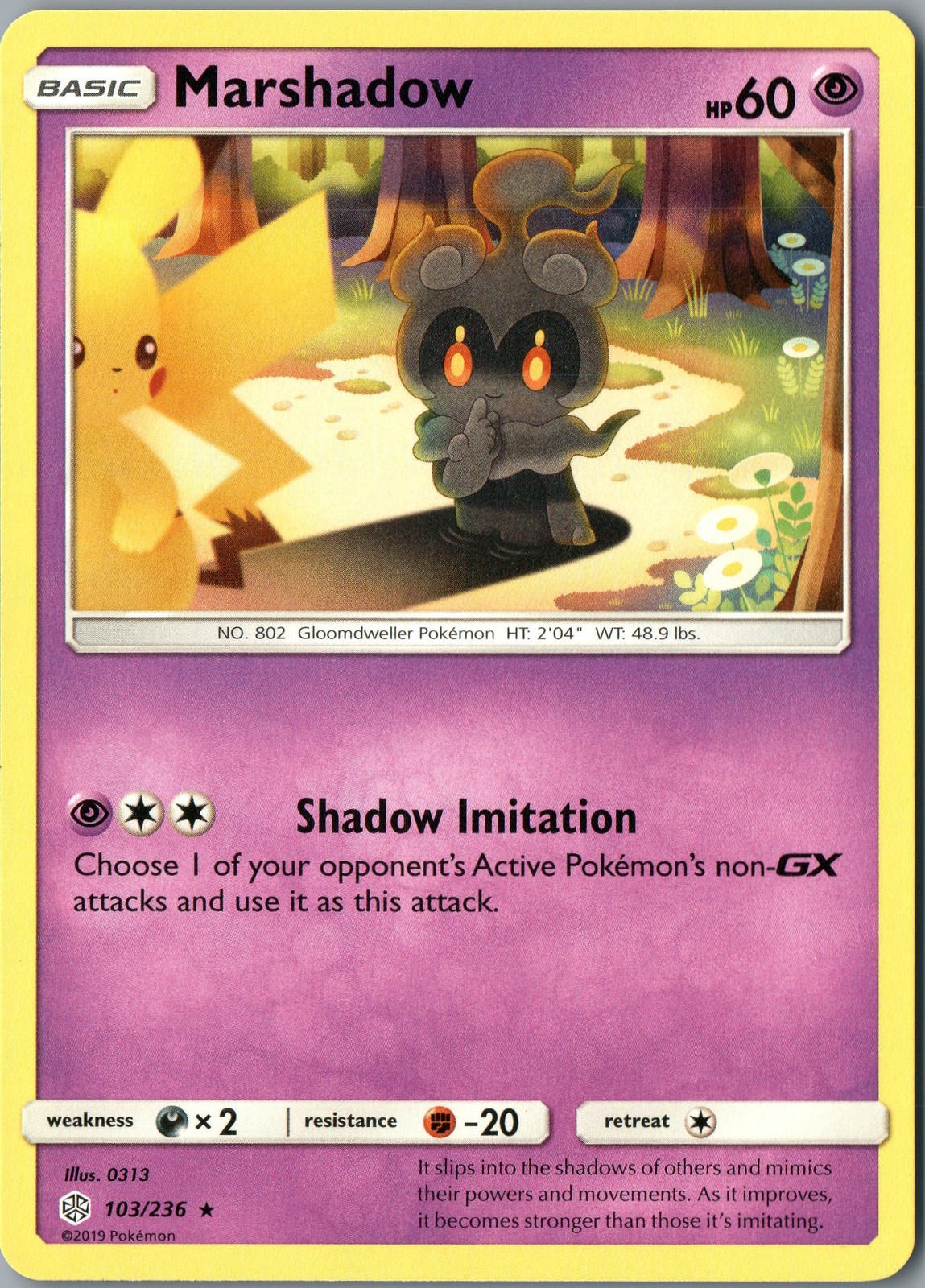 Marshadow Rare SM - Cosmic Eclipse 103/236 NM Normal - Pokemon