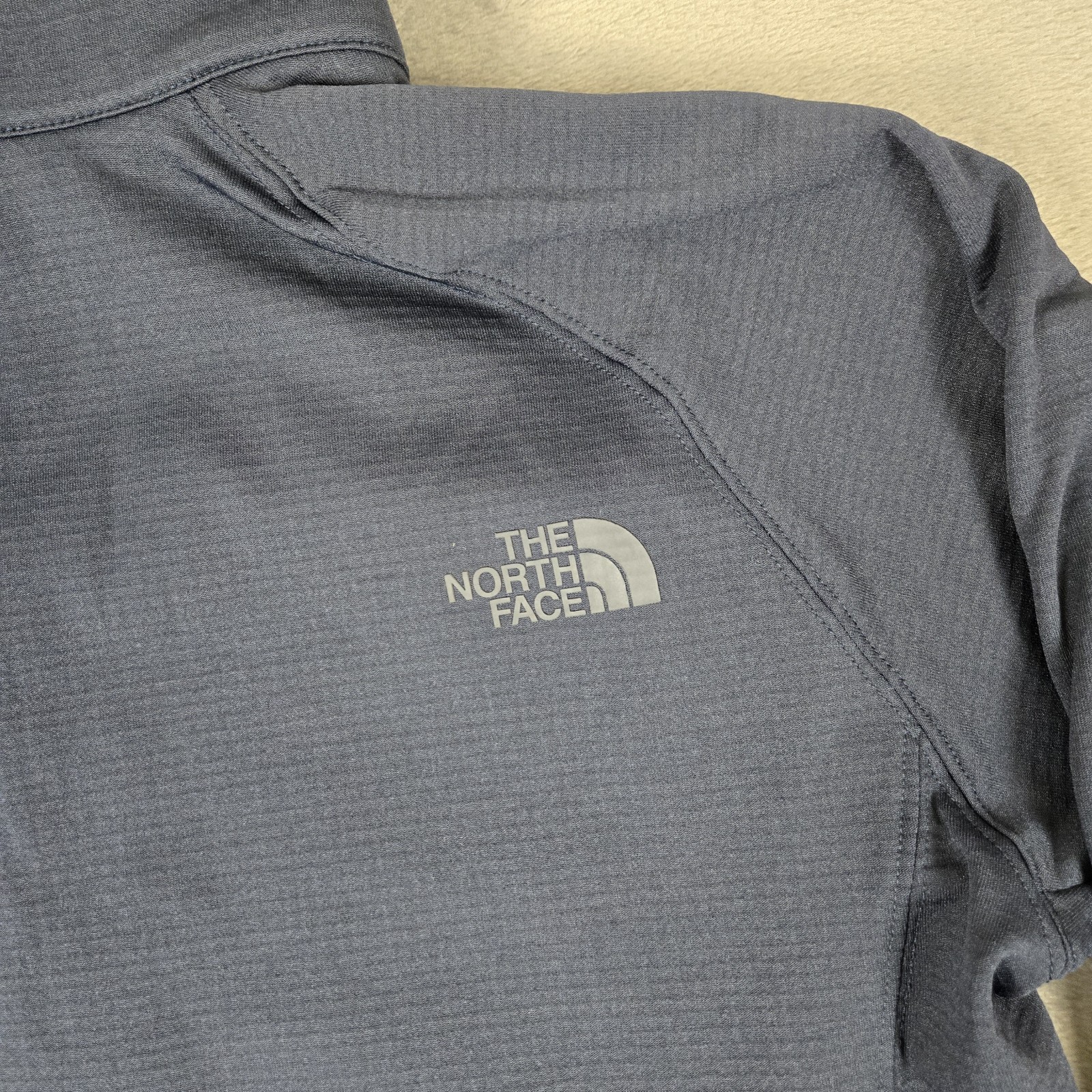 North Face Jacket Mens Small Mountain Peaks Full Zip Fleece Blue Logo NWT thumbnail 8