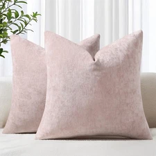 decorUhome Couch Throw Pillow Covers 18x18 Set of 2, Decorative Soft Chenille