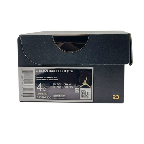 Jordan True Flight 343797-100 Toddler White/Black-Varsity Red Size 4C - Picture 10 of 10