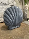 VTG Royal Haeger Pottery clam shell vase Granite Gray/Blue Great Condition 8”x7”