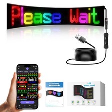 Car LED Sign Windshield Devil's Eyes Light Bluetooth APP Control Dynamic Disp...
