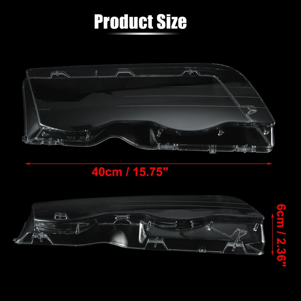 Paquete de 2 para BMW 323i 1998-2001 lente de faros delanteros cubierta transparente carcasa de PC Foto 3 de 4