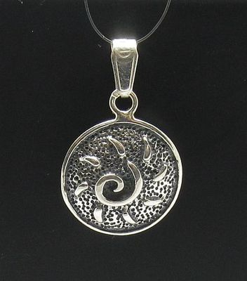 Sterling Silver Pendant Sun Charm Solid Stamped 925 Handmade PE000384 Empress