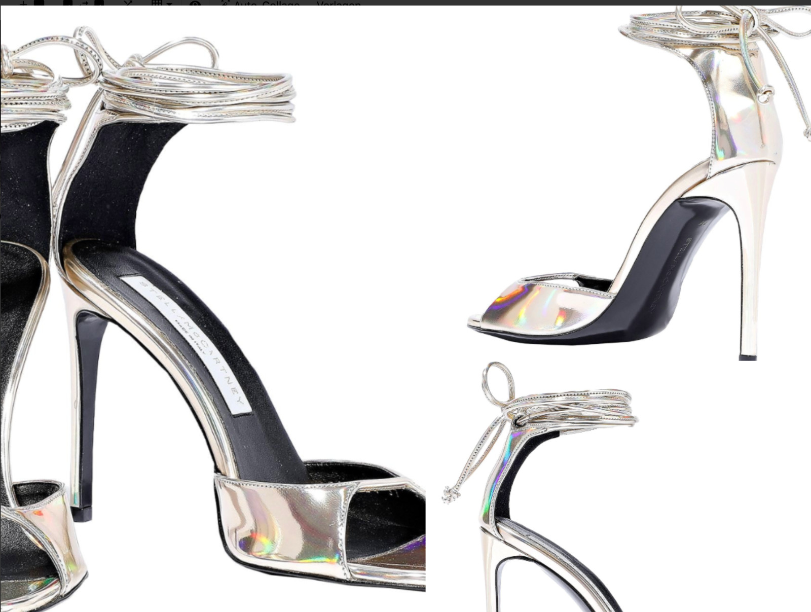 Stella Mccartney VEGAN Faux Ankle Tie Heels Sandals Pumps Shoes 36.5