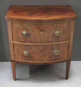 Antique Small Chest Drawers Gilt Brass Handles Flame Mahogany