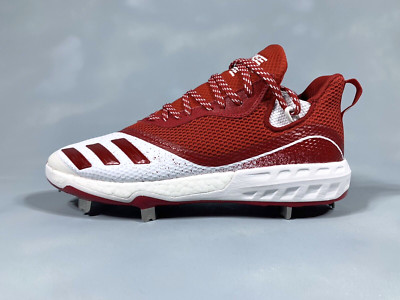 adidas Icon V Boost Metal Baseball Cleats White Red G28248 Men Size 10.5