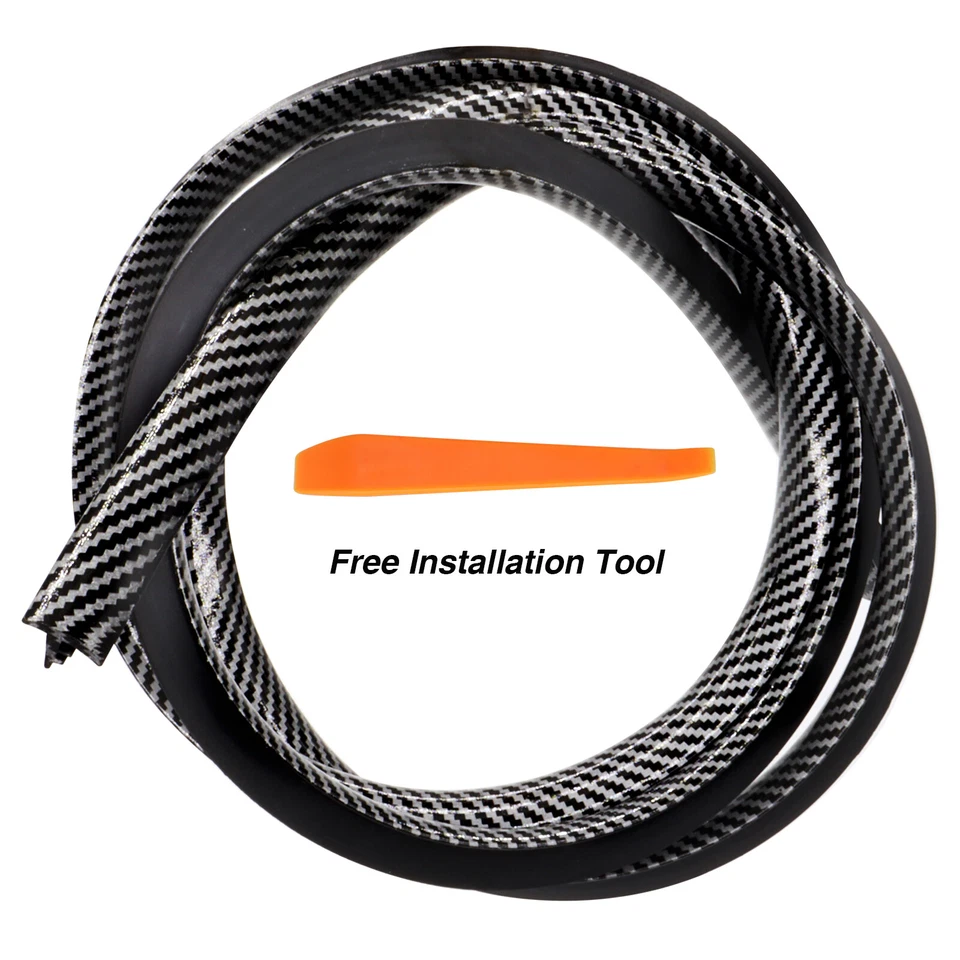1.6m Car Push Seal Strip Carbon Rubber Dashboard Windshield Gap Noise Insulation - Image 3 of 4