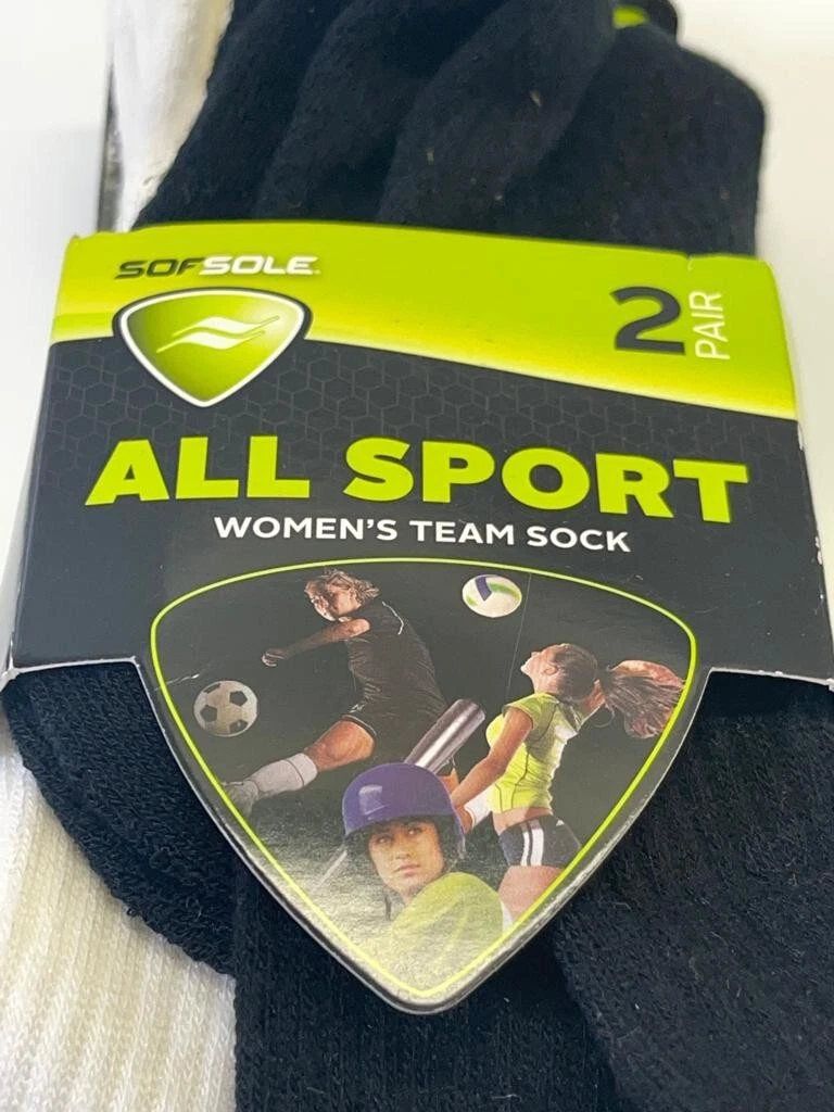 Sof Sole Womens AllSport Team Athletic Performance Socks Black