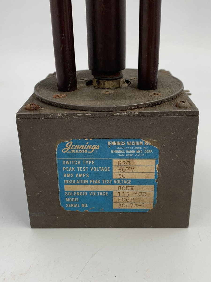 Jennings Radio Vacuum Relay R2G 50KV 50A, 115 ACR Model E06P