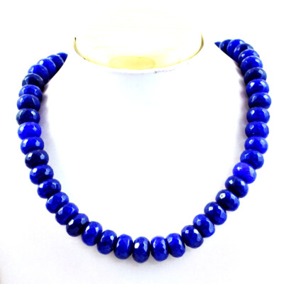 Genuine 720.00 Cts Earth Mined Blue Sapphire Round Cut Beads Necklace NK 08E114