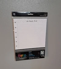 Happy Planner Classic Fill Paper "So Much To Do" Lined Checklist 40 Pcs