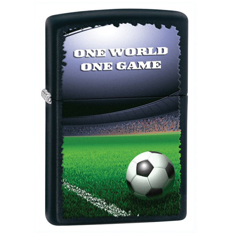 Zippo 28301 One World One Game Football Black Matte Lighter