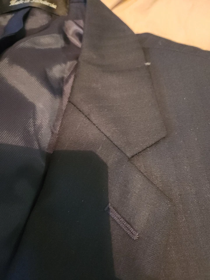 CALVIN KLEIN Para hombres Talla 42R Traje Chaqueta Blazer Azul Marino Rayas Lana ABRIGO DEPORTIVO Foto 4 de 4