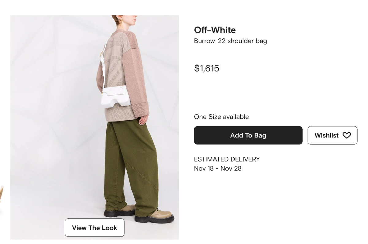 NEW* OFF-WHITE™ BURROW 22 LEATHER CROSSBODY SHOULDER BAG