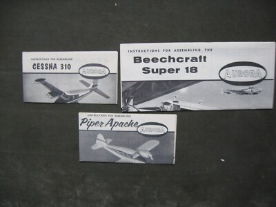 Aurora Cessna 310, Beech Super 18 and Piper Apache Instructions 1963-64