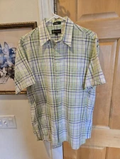 Kinloch Anderson Scotland Check Plaid Button-Down Long Sleeve Casual Shirt Sz L
