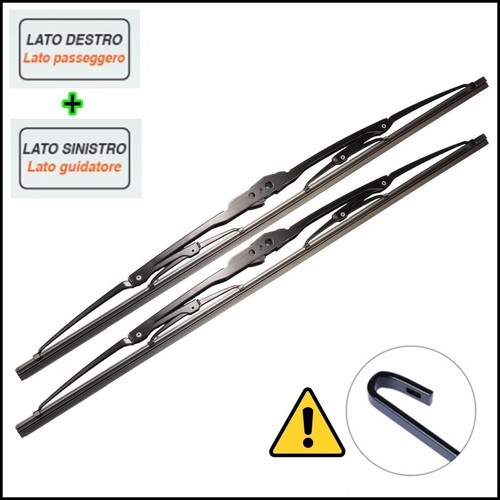 Coppia Spazzole Tergicristallo Adattabile Alfa Romeo 145 (930) 1994-2001 Misure - Imagen 2 de 2