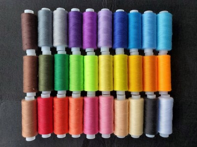 Sewing Thread 30 Colors Sewing Industrial Machine and Hand Stitching 250 Yards E