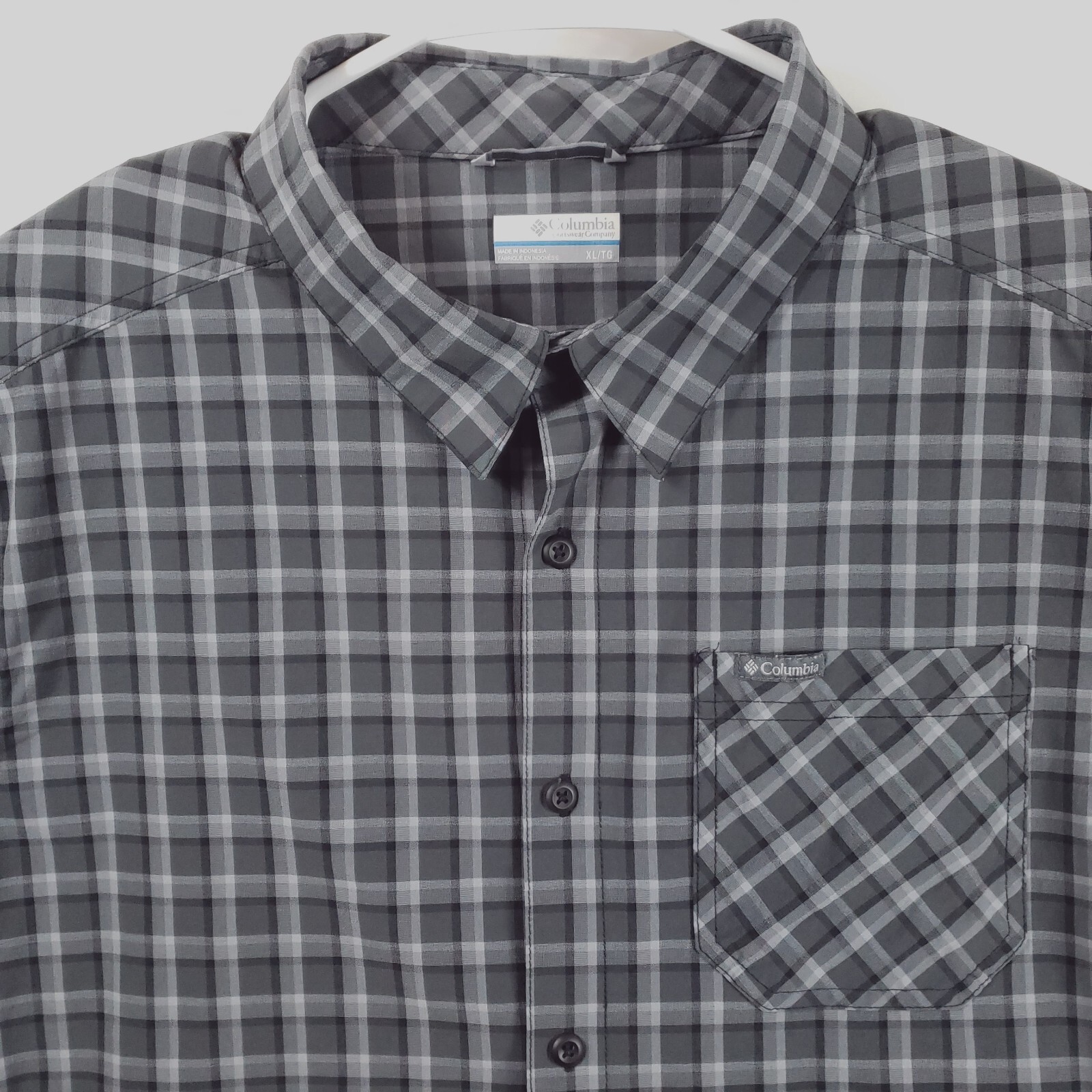 Columbia Shirt Mens XL Grey Sportswear Long Sleeve Stretch Plaid eBay