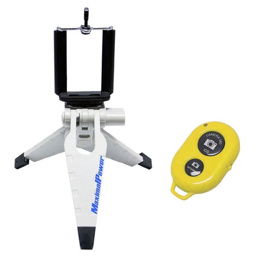 MaximalPower Mini Foldable Tripod + Selfie BTShutter for iPhone Android Phones - Photo 2 sur 16
