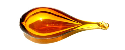 LARGE CLEAR AMBER MURANO GLASS PENDANT DROP, 100MM, HANDMADE