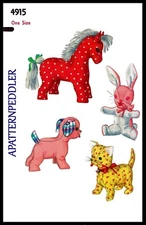 S 4915 Pattern Rabbit Cat Dog Horse Stuffed Animal Toy