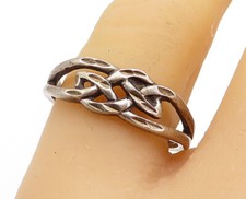 WHEELER 925 Sterling Silver Vintage Open Celtic Knot Band Ring Sz 9 RG3903