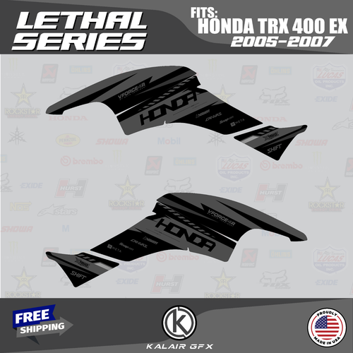 Graphics Kit for HONDA TRX400EX (2005-2007) 16MIL Lethal Series - Smoke - Picture 2 of 6