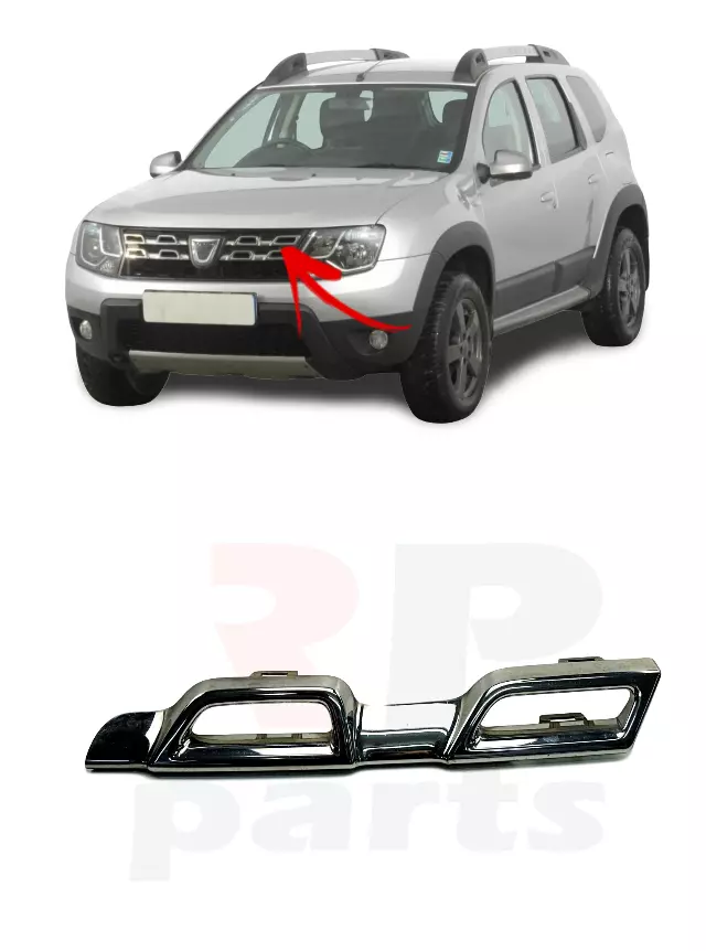 FOR DACIA DUSTER 2013 2017 NEW FRONT CENTER GRILLE UPPER CHROME LEFT N S