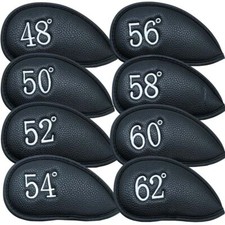 PU Leather Set Golf Irons Head Covers Wedges Iron Club Number Headovers