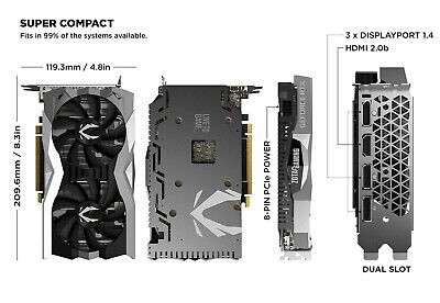 ZOTAC ZT-T20600F-10M GeForce RTX 2060 Twin Fan 6GB GDDR6 ZOTAC ZT-T20600F-10M GeForce RTX 2060 Twin Fan 6GB GDDR6